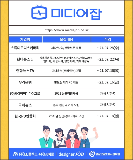 현대홈쇼핑, 연합뉴스TV, 우리은행 등   신입∙경력 모집