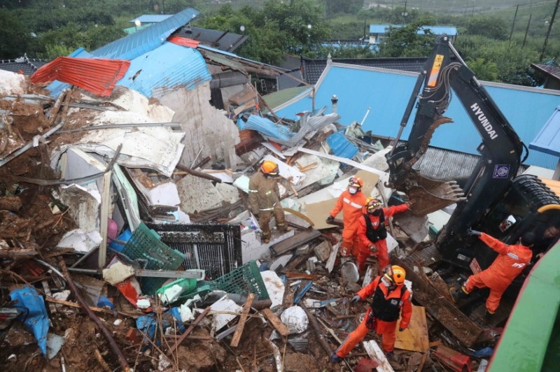 전남 광양 폭우 산사태 현장