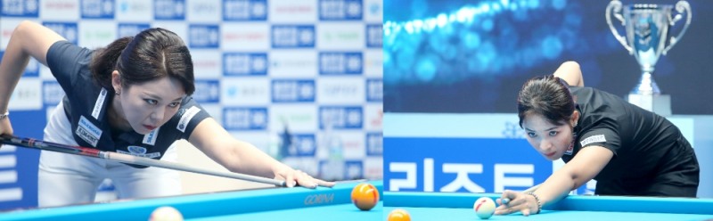 연승, 연패로 엇갈린 김가영(왼쪽)과 스롱(사진=PBA제공)