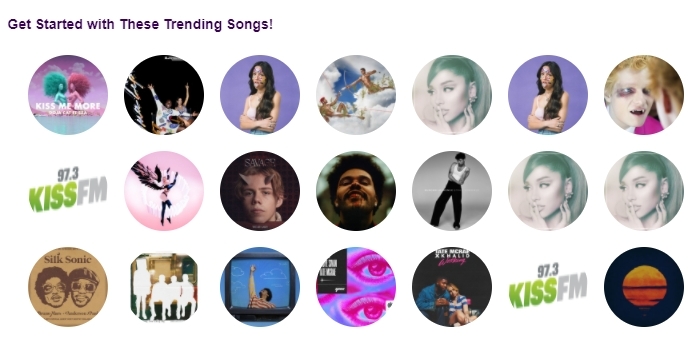 97.3의 주파수 미국 라디오 방송국 신청 가수 리스트엔 빌보드 핫100 연속 8주 1위인 방탄소년단이 아예 없다. 이는 다른 주파수 라디오 방송국들도 마찬가지다. / 자료 = FM 97.3 KISS 방송국 신청곡 화면 캡처