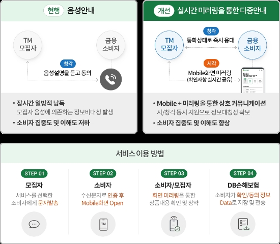 TM보험 가입 디지털 미러링 서비스 흐름도                  / 사진 제공 = DB손해보험