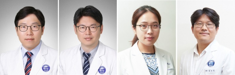 분당차병원 암센터 혈액종양내과 김찬(왼쪽부터)ㆍ전홍재ㆍ천재경 교수, 외과 김우람 교수