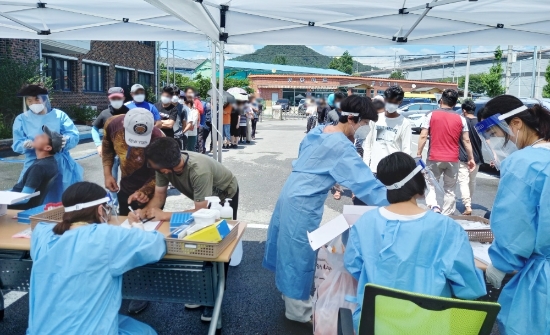 나주시 동수농공단지 외국인 고용사업장 임시선별진료소./사진=나주시