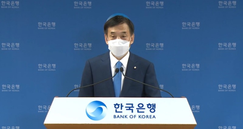 지난달 15일 열린 통화정책방향 관련 총재 기자 간담회 모습/ 사진 = 한국은행 홈페이지 영상 캡처