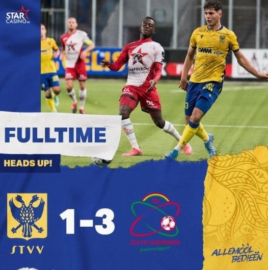 쥘터 바레험에 1-3으로 패한 신트트라위던 [신트트라위던 인스타그램 캡처