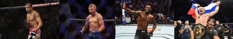 밴텀급 정상을 노리는 전,현 챔피언들. 왼쪽부터 알도,딜라쇼, 스털링, 페트르 얀.