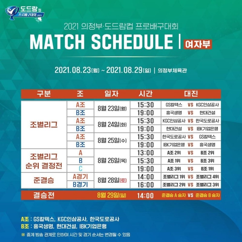 '의정부에서 도쿄 감동을...'의정부·도드람컵 프로배구대회 14일 개막