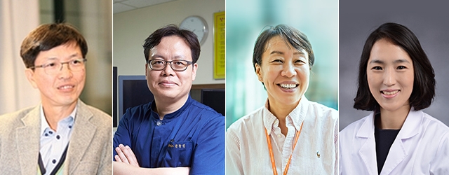 왼쪽부터 성석주, 권창일, 이경아, 김자연 교수