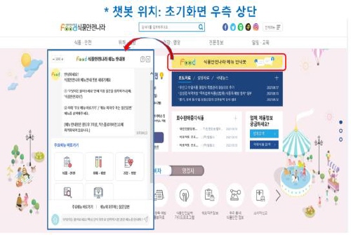 식약처, 식품안전나라 '메뉴 안내봇' 서비스 시범운영