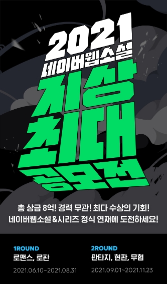 네이버웹툰, ‘2021 지상최대공모전’ 웹소설 부문 1라운드 수상작 발표