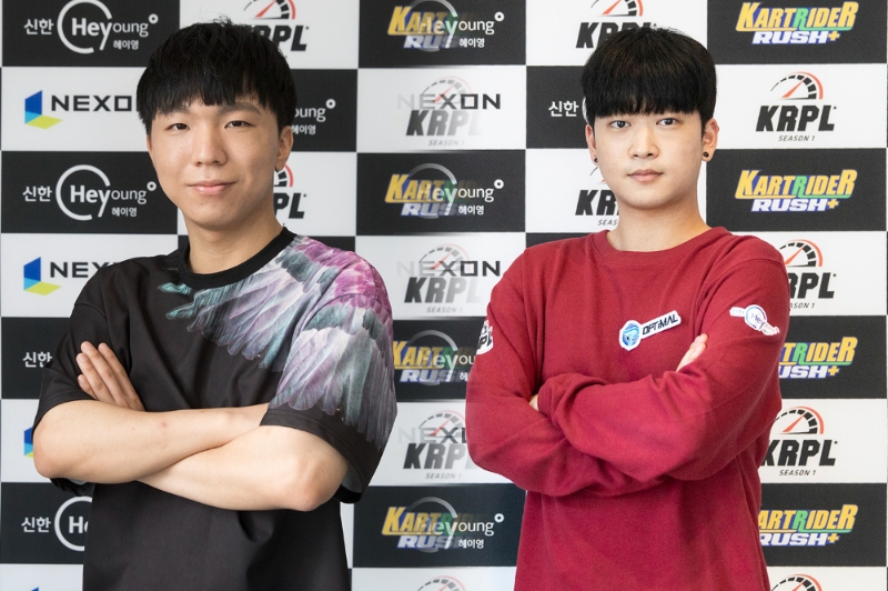 NTC 크리에이터스 주장 신동이(왼쪽)와 옵티멀 주장 민기(사진=넥슨 제공).