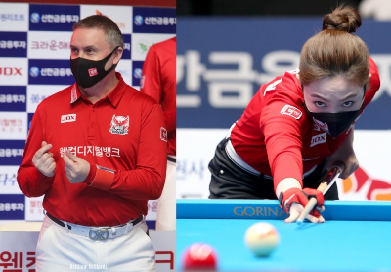 웰뱅 선두를 이끄는 쿠드롱(왼쪽)과 차유람(사진=PBA)