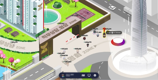 건설업계가 메타버스를 다양한 분야에 적극 도입하고 있다. 롯데건설은 건설업계 최초로 메타버스 플랫폼을 이용해 채용설명회를 열었다. 이미지는 롯데캐슬을 공간으로 한 직무상담 ZONE/제공 = 롯데건설