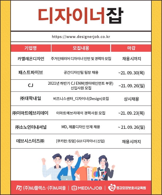 카멜레온디자인, CJ, ㈜이마트에브리데이 등  신입 및 경력직 채용