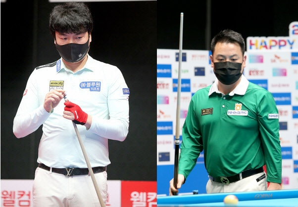 128강 첫 판에서 탈락한 강민구(왼쪽), 조재호(사진=PBA)