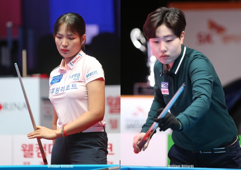 8강길에서 만난 스롱 피아비(왼쪽)와 김세연(사진=브릴리언트 빌리아드)