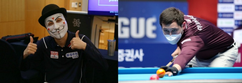 4강전에서 맞붙는 해커(왼쪽)와 마르티네스(사진=PBA)