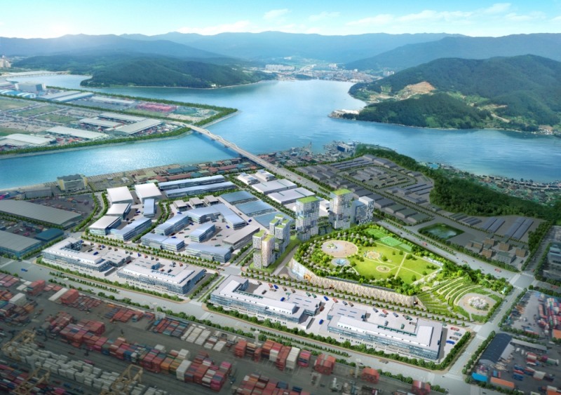 부산항 신항 북컨테이너 2단계 배후단지 조성사업 조감도