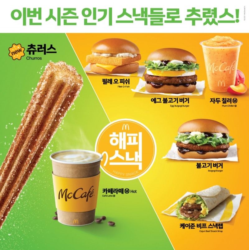 한국맥도날드가 갓 튀긴 바삭한 식감에 시나몬 슈가로 달콤함을 더한 ‘츄러스’를 출시하고 해피 스낵 라인업에 포함한다고 밝혔다. (사진=한국맥도날드 제공)