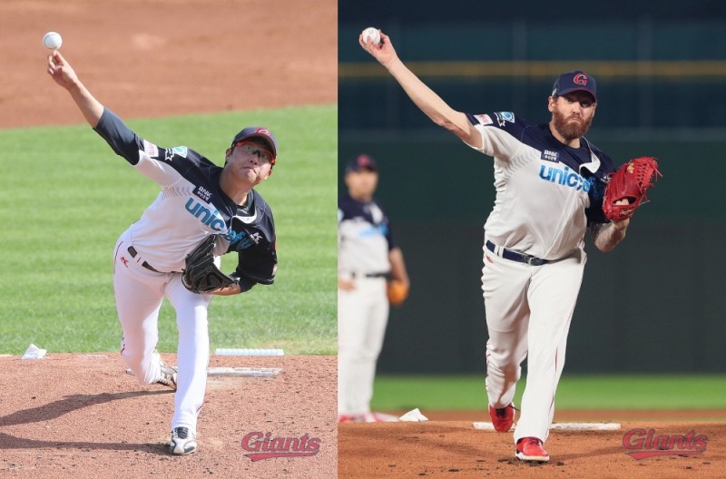 롯데 선발 마운드의 두 축을 이루고 있는 박세웅과 스트레일리