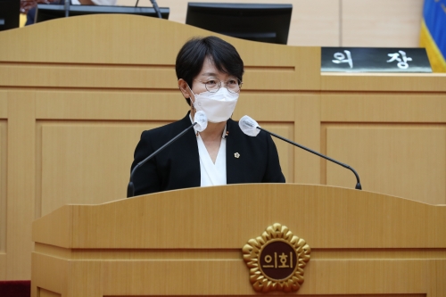 이보라미의원 본 회의장에서 발언모습/사진=전남도의회