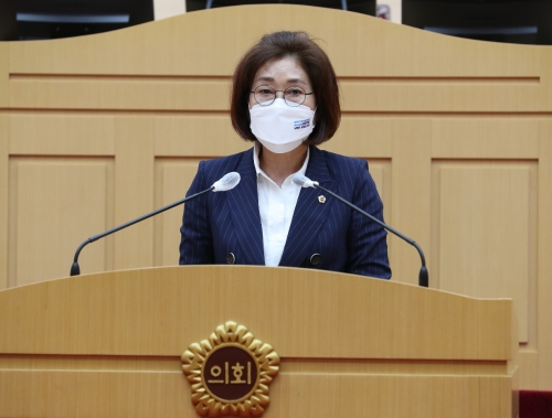 제357회 임시회 본회의에서 이혜자 의원 5분 자유발언 모습/사진=전남도의회