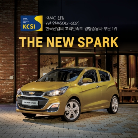 쉐보레 스파크, 7년 연속 고객만족도 경차부문 1위
