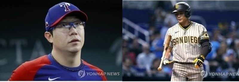 양현종(왼쪽)과 김하성