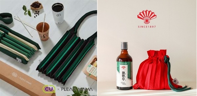 사진=CU 그린프렌즈 에디션 (좌) 까스활명수 122주년 기념 에디션 (우)