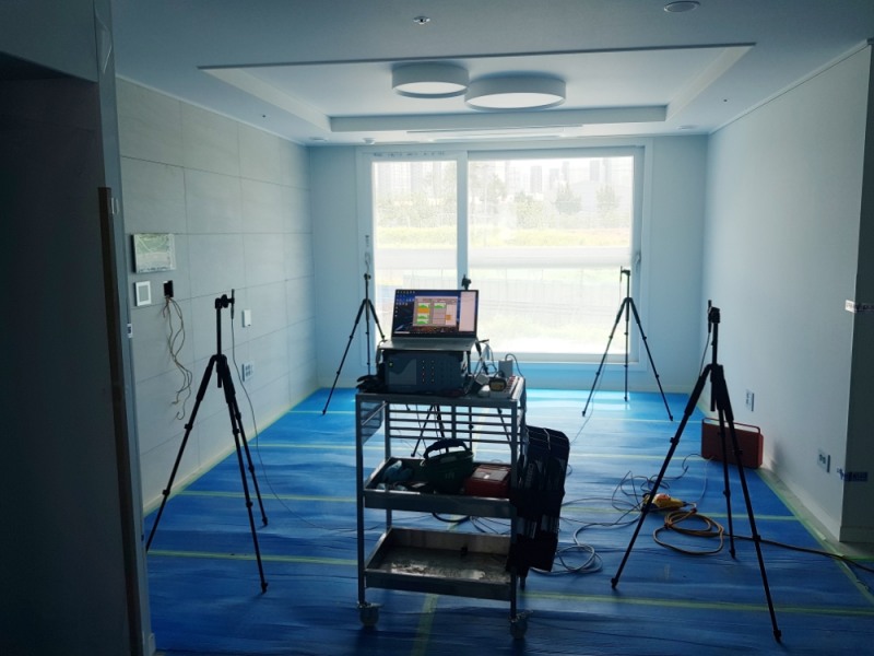 층간소음 테스트 현장. 사진=현대건설