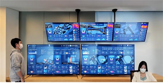 인티그리트 서비스 로봇 통합관제 클라우드 플라잉렛 상황실. 사진=인티그리트