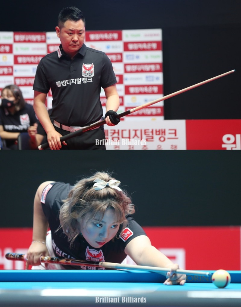 3승을 합작한 서현민(위), 김예은(사진=브릴리언트 빌리아드)