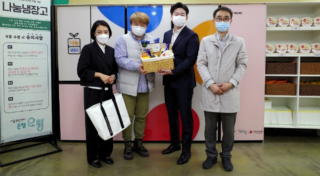 (왼쪽부터) 서울시 식품정책과 유혜은 담당, 청년센터 은평 오랑 정도운 센터장, CJ제일제당 Sustainability팀 한승용, 윤수찬 담당자