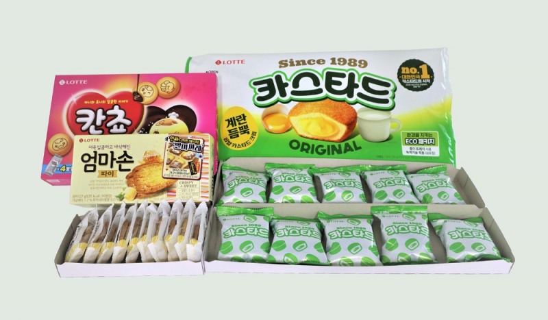 롯데 카스타드 등 제품 완충재, 종이로 변경