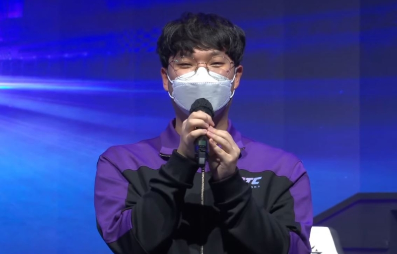 2021 KRPL 시즌2 개인전 D조 1위를 차지한 '쫑' 한종문(사진=중계 화면 캡처).