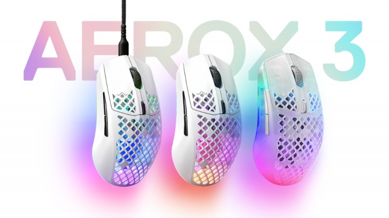 스틸시리즈, 화려한 디자인의 게이밍 마우스 '에어록스3 스노우∙고스트 2022' 출시