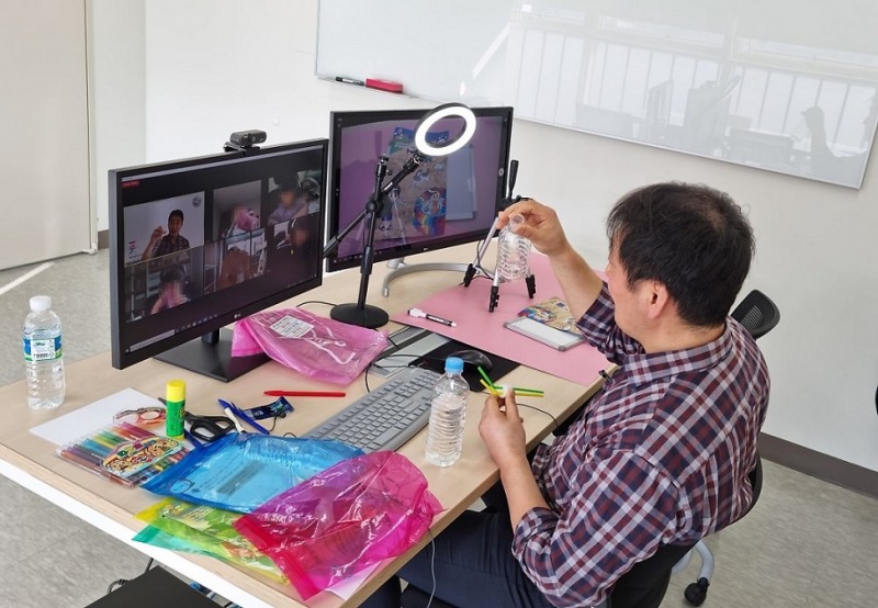 임직원 자녀 위한 비대면 코딩교육 'Let’s, PLAY 코딩! 2021' 모습. 사진=웹젠