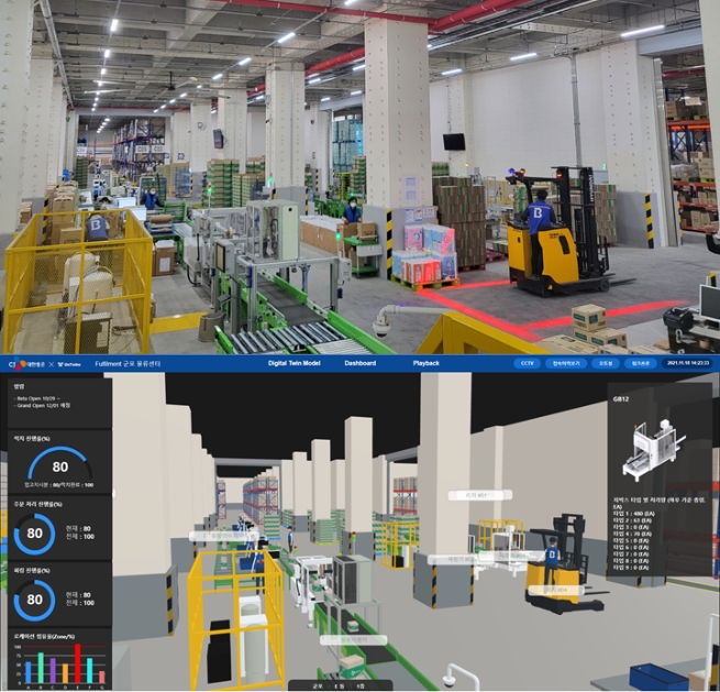 CJ대한통운, 디지털 트윈 구축…가상세계 ‘쌍둥이 창고’ 통해 물류 예측
