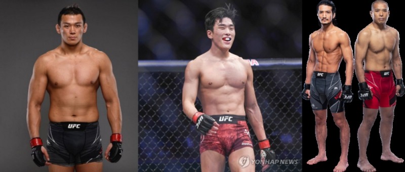 왼쪽부터 정다운, 최승우,강경호,박준용(사진출처=UFC)