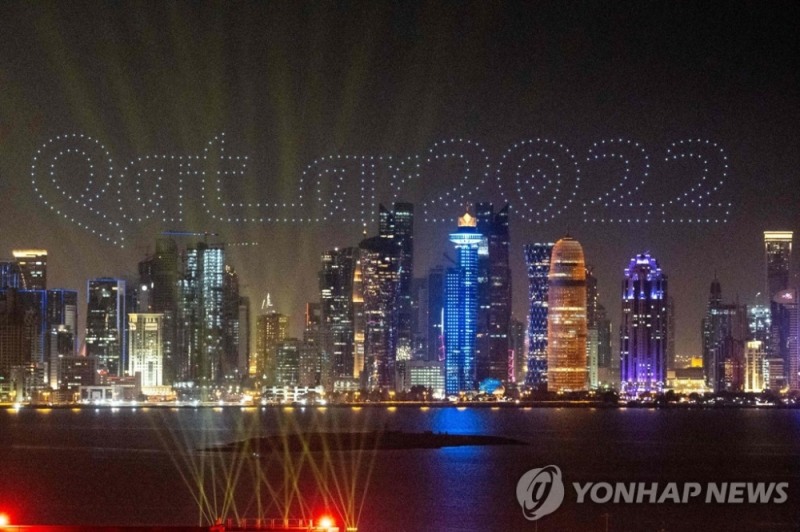 [포토] 카타르 월드컵 D-365 축하하는 드론 조명