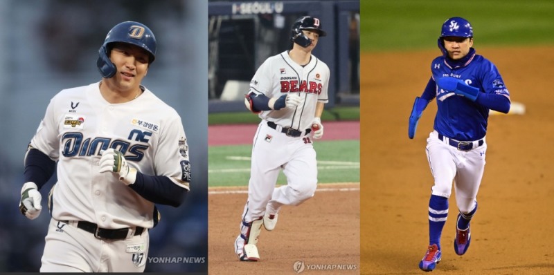 FA A등급의 나성범 김재환 박해민(왼쪽부터)