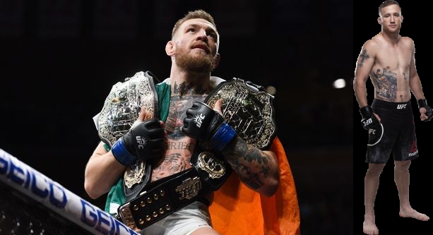 포이리에를 응원하는 맥그리거(왼쪽)와 올리베이라가 이기길 원하는 게이치(사진 출처=UFC)