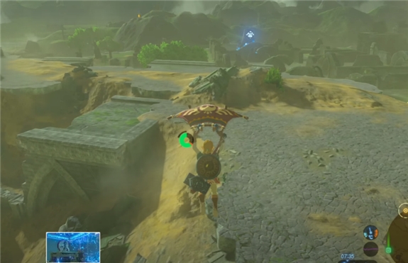 타워를 정복한 후 패러슈트로 활강하는 재미는 각별하다(닌텐도).