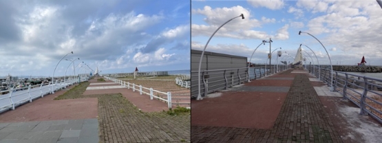 정자항 안전난간 보수 前 사진(좌), 정자항 안전난간 보수 後 사진(우)./ 사진 제공 = 한국어촌어항공단