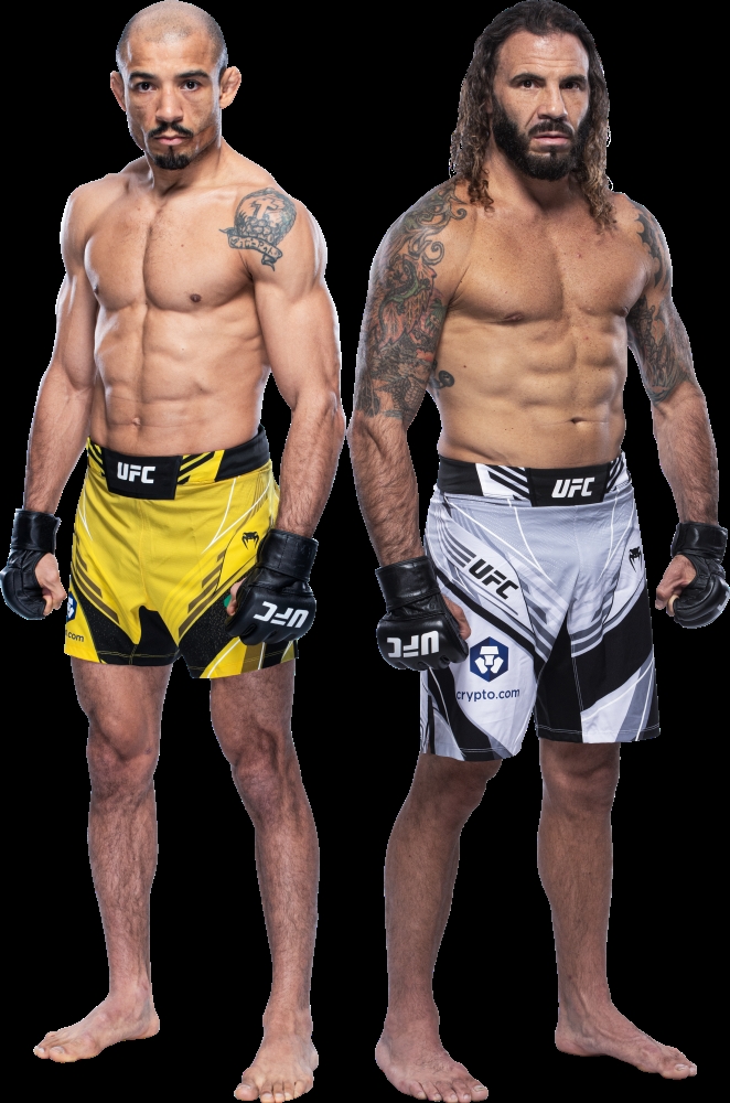 6개월 출장정지의 조제 알도(왼쪽)와 이상없음 판정을 받은 클레이 구이다(사진출처=UFC)