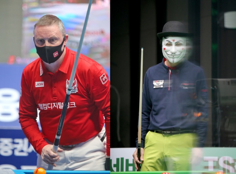 계속 이길 경우 조 1위를 다투게 되는 쿠드롱(왼쪽)과 해커(사진출처=PBA)