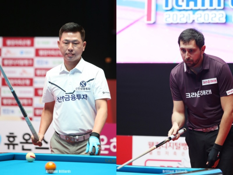 32강에 오른 마민캄(왼쪽)과 마르티네스(사진=브릴리언트 빌리아드)