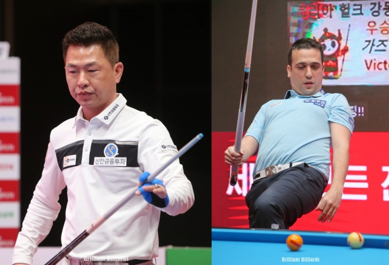 16강에 오른 마민캄(왼쪽)과 사파타(사진=브릴리언트 빌리아드)