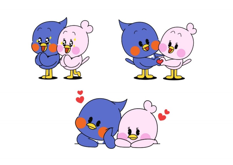 ‘왈로’, ‘왈리’ 캐릭터. 스왈로침대 제공