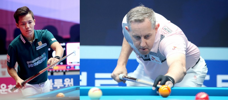 128강 첫 판에서 탈락한 우승후보 응우옌(왼쪽)과 레펜스(사진=PBA)